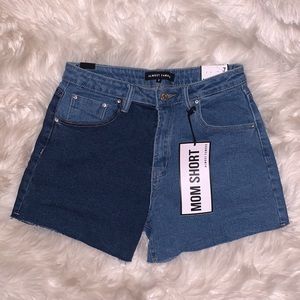New Two Tone Denim Mom Shorts from Almost Famous